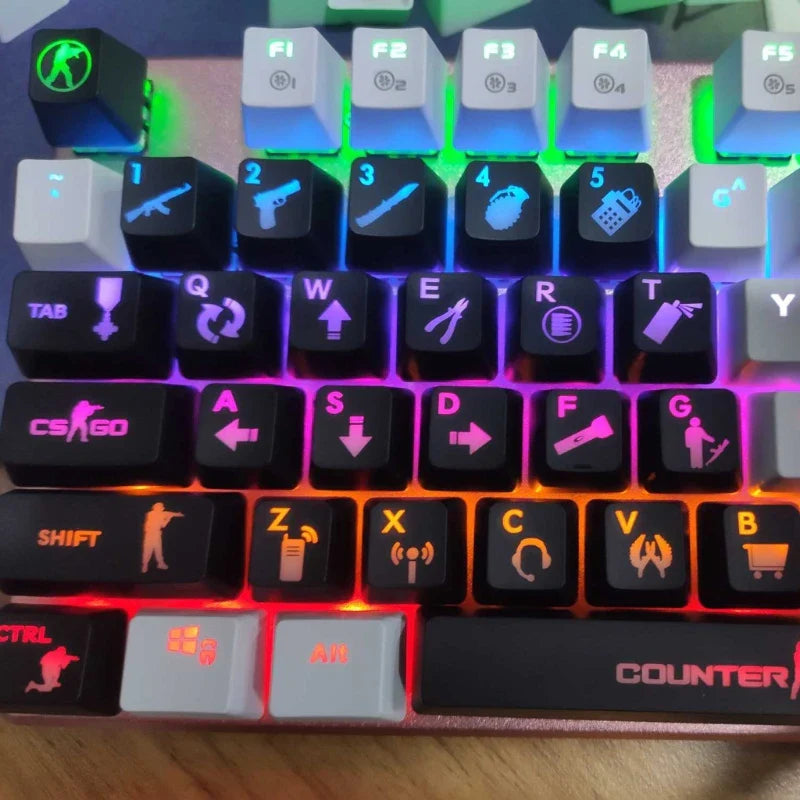 ML test 26 keys ABS Shot Backlit For OEM Cherry MX Mechanical Keyboard CS go Keycap