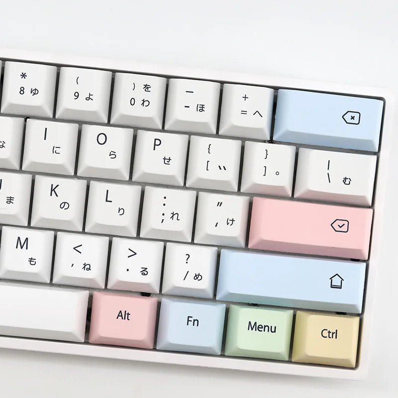 CuXiu-teclas de tiza PBT, juego de teclas de tinte de 136 teclas para interruptores Cherry MX, Teclado mecánico gh60 xd64 xd84 xd96 87 104