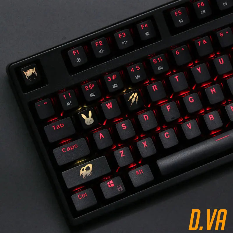 4 unids/set de teclas con retroiluminación OW, teclas ABS grabadas con brillo para Overwatch gamer, Teclado mecánico ANSI negro