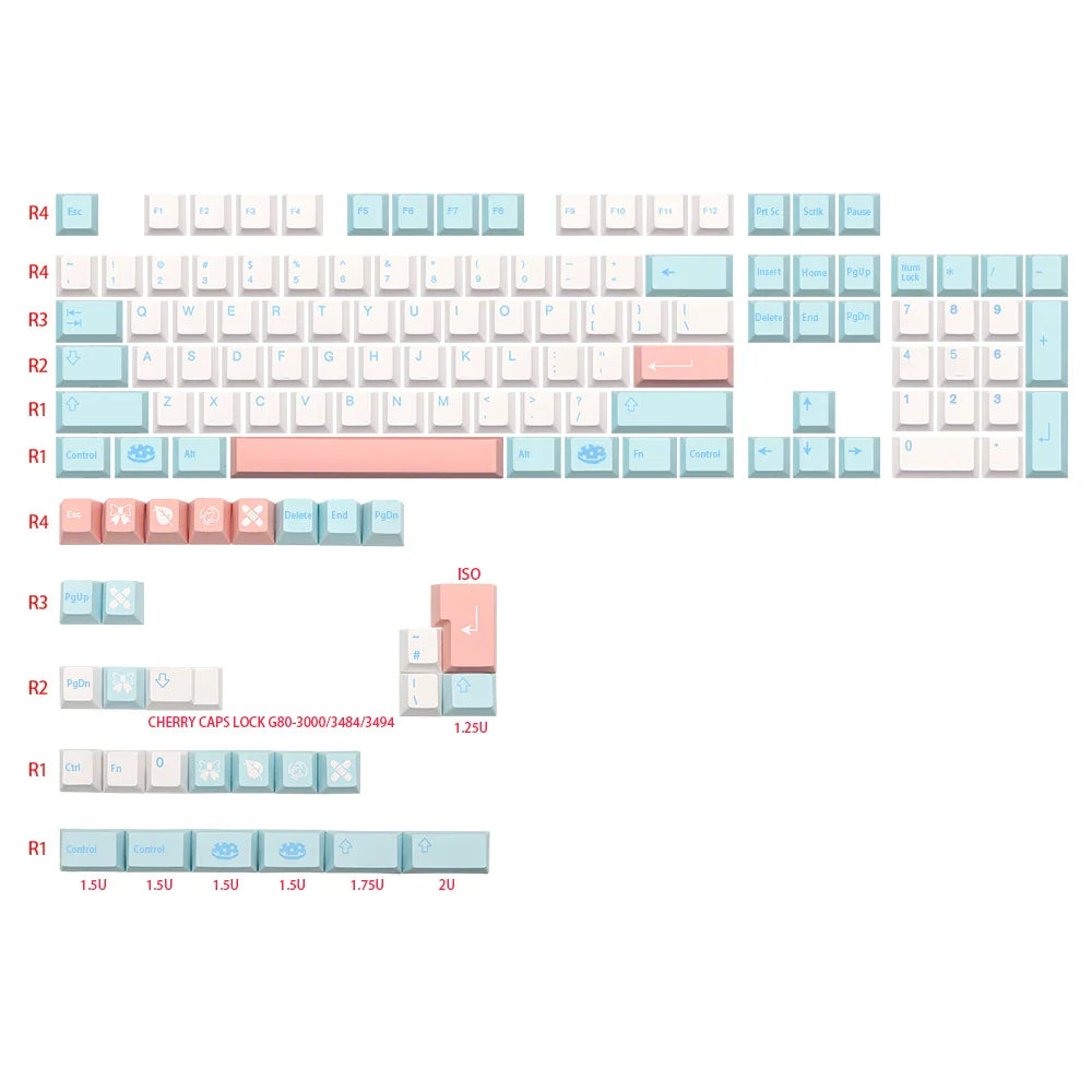 Juego de teclas de perfil de cereza para teclado QWERTZ AZERTY MX, alemán, francés, italiano, España, Reino Unido, ISO, GMK, Noel, PBT, tinte Subb
