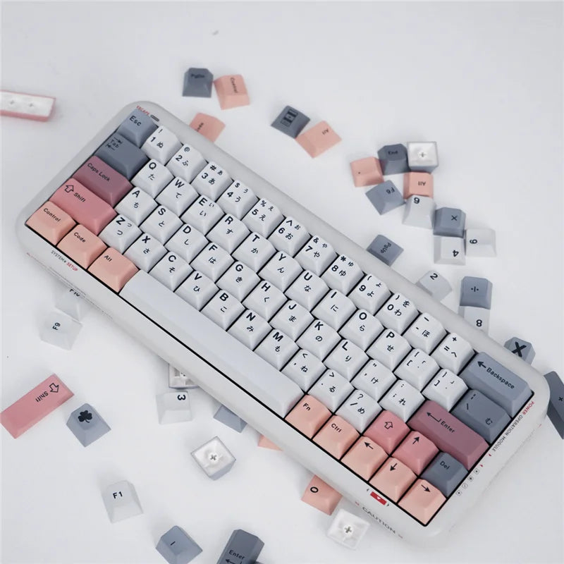 Akira Keycaps US/JP Cherry Profile 129/23 teclas, Material PBT, teclas de sublimación de tinte de 5 lados para teclado mecánico MX Switch
