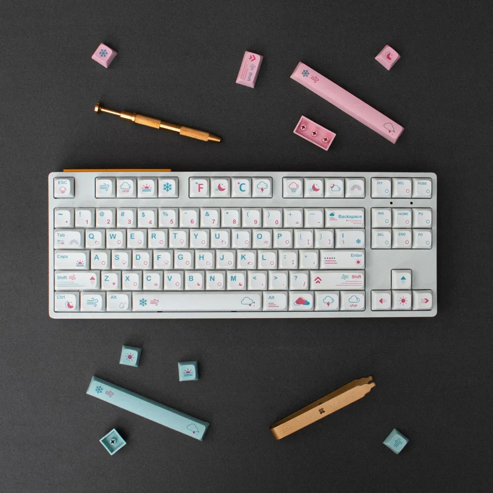 GMK-teclas japonesas PBT de 132 teclas, perfil XDA, bonitas teclas rosas para teclado mecánico DIY Cherry, juego personalizado 61/84/64/68/98/108