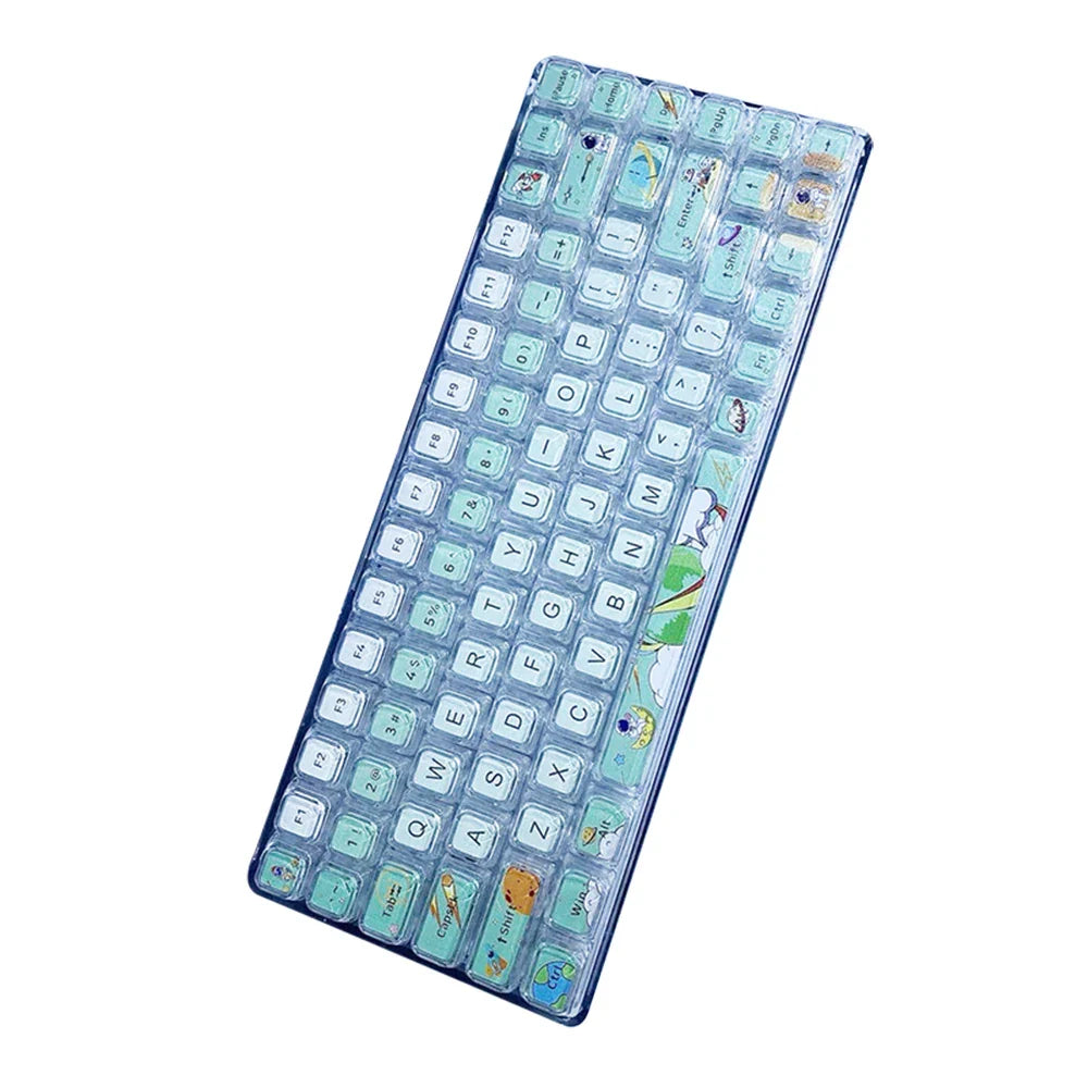 Tapa de tecla alta XDA de dibujos animados de astronauta de 84 teclas, tapa de tecla de teclado mecánico, tapa de llave transparente Universal de eje transversal de personalidad