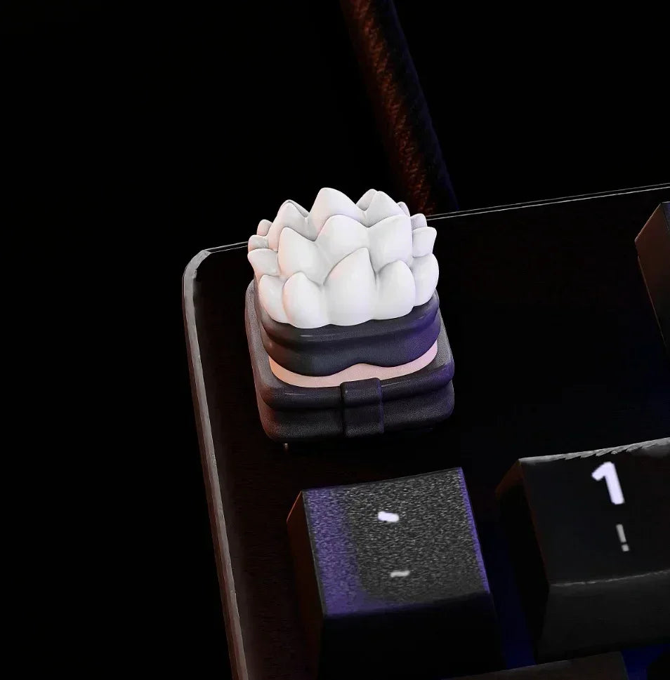 Mifuny Jujutsu Kaisen Keycaps Satoru Gojo Anime Keycap Custom Handmade Resin Cross Axis Key Caps for Mechanical Keyboard Crush80