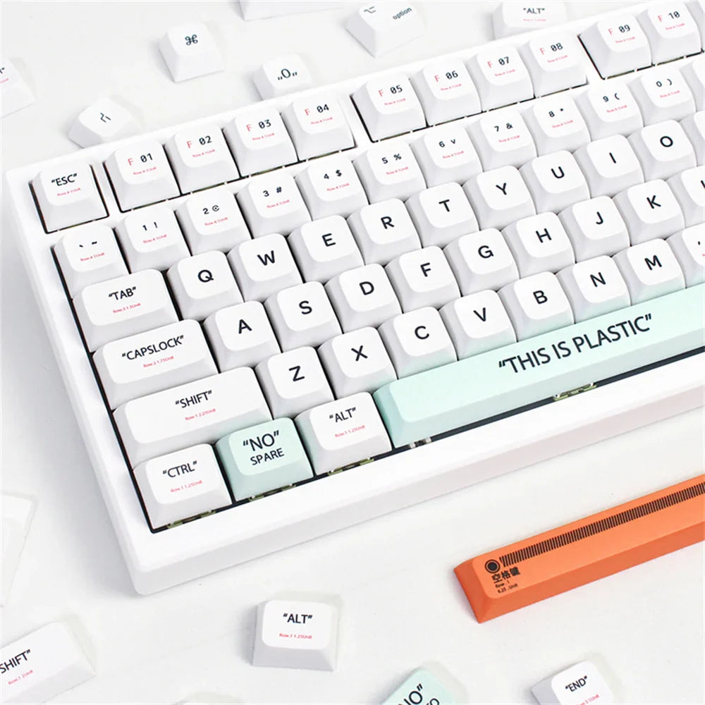 Teclas de plástico con perfil XDA de 141 teclas, Kit de teclas de sublimación de tinte PBT para teclado mecánico para juegos GMK67, interruptores MX