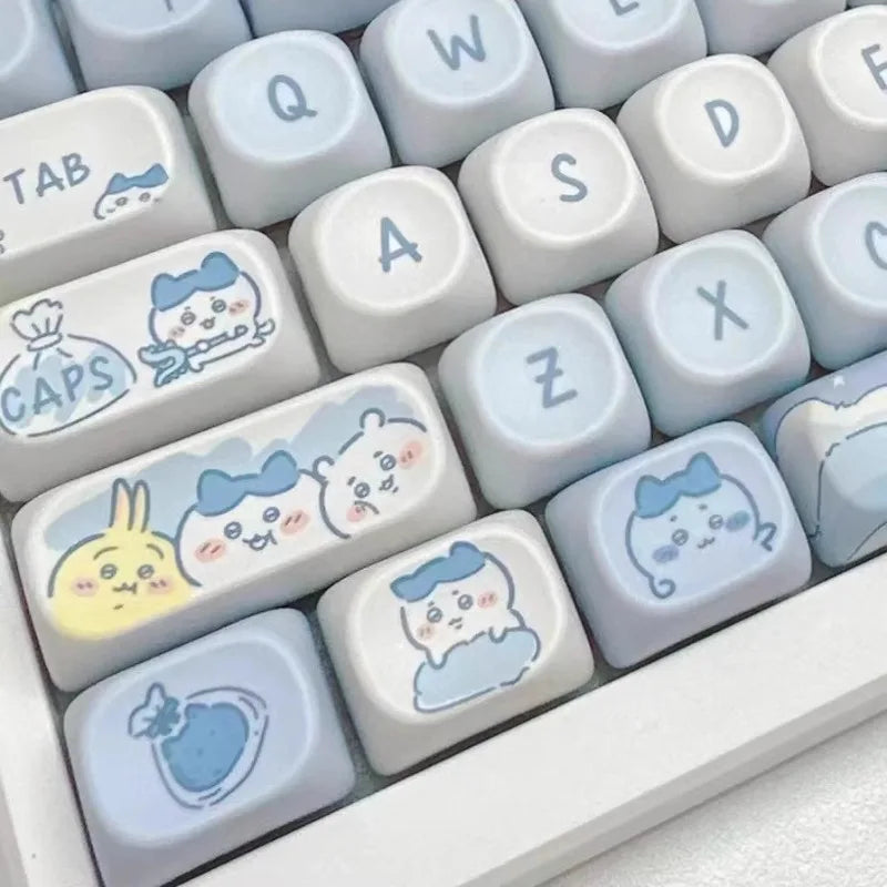 MiFuny-Juego de teclas de gato con perfil MOA, teclas de Anime, teclas de sublimación de tinte Kawaii para accesorios de teclado mecánico, regalo para niña
