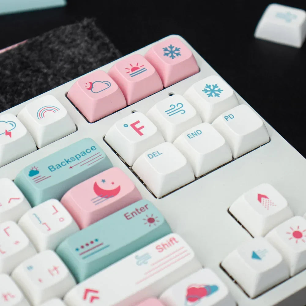 GMK-teclas japonesas PBT de 132 teclas, perfil XDA, bonitas teclas rosas para teclado mecánico DIY Cherry, juego personalizado 61/84/64/68/98/108