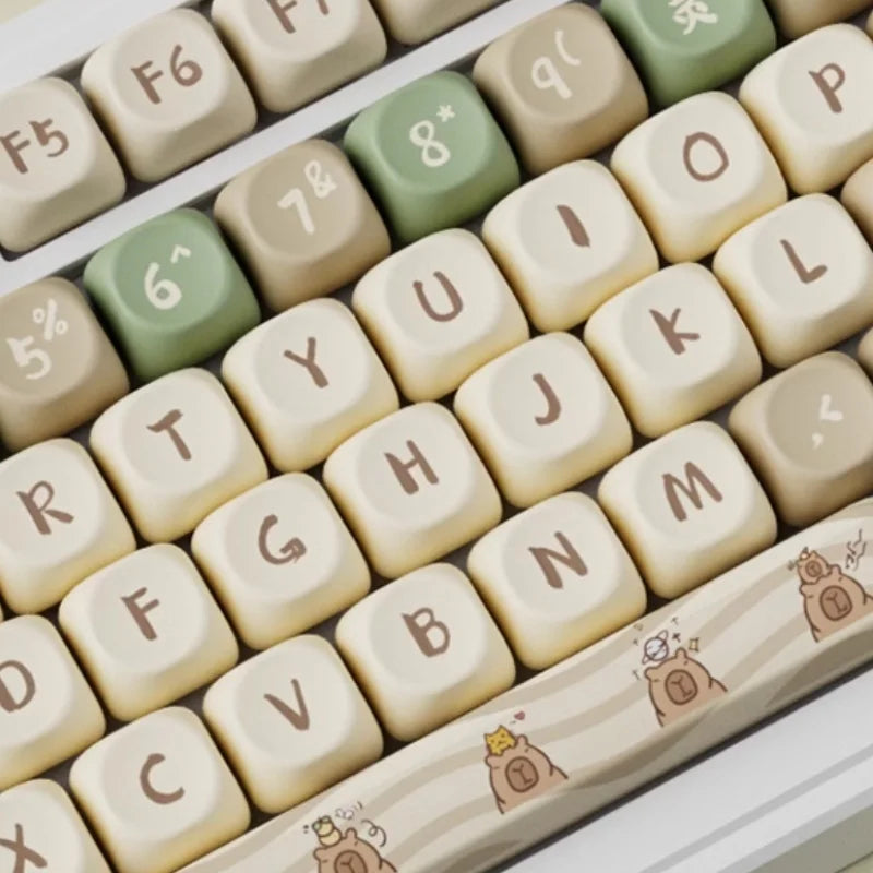 水豚动漫键帽 Moa Profile Pbt可爱键帽131键卡通工匠键帽点键盘帽机械键盘游戏玩家