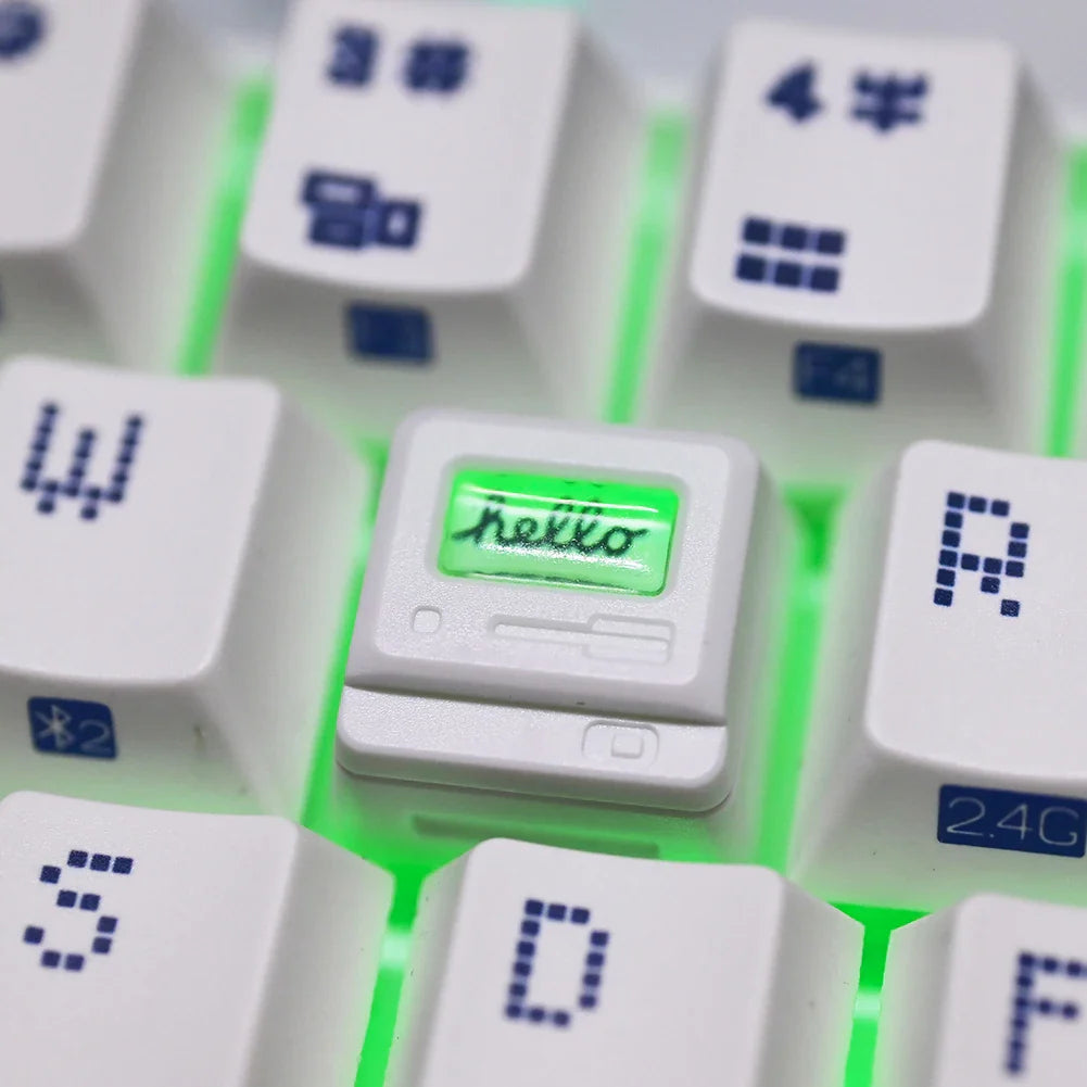 K-04 Keyboard Keycaps 3 in 1 Replacement for Mechanical Keyboard Keycap Retro Game Console Keycaps Cute Transparent Key Cap Suit