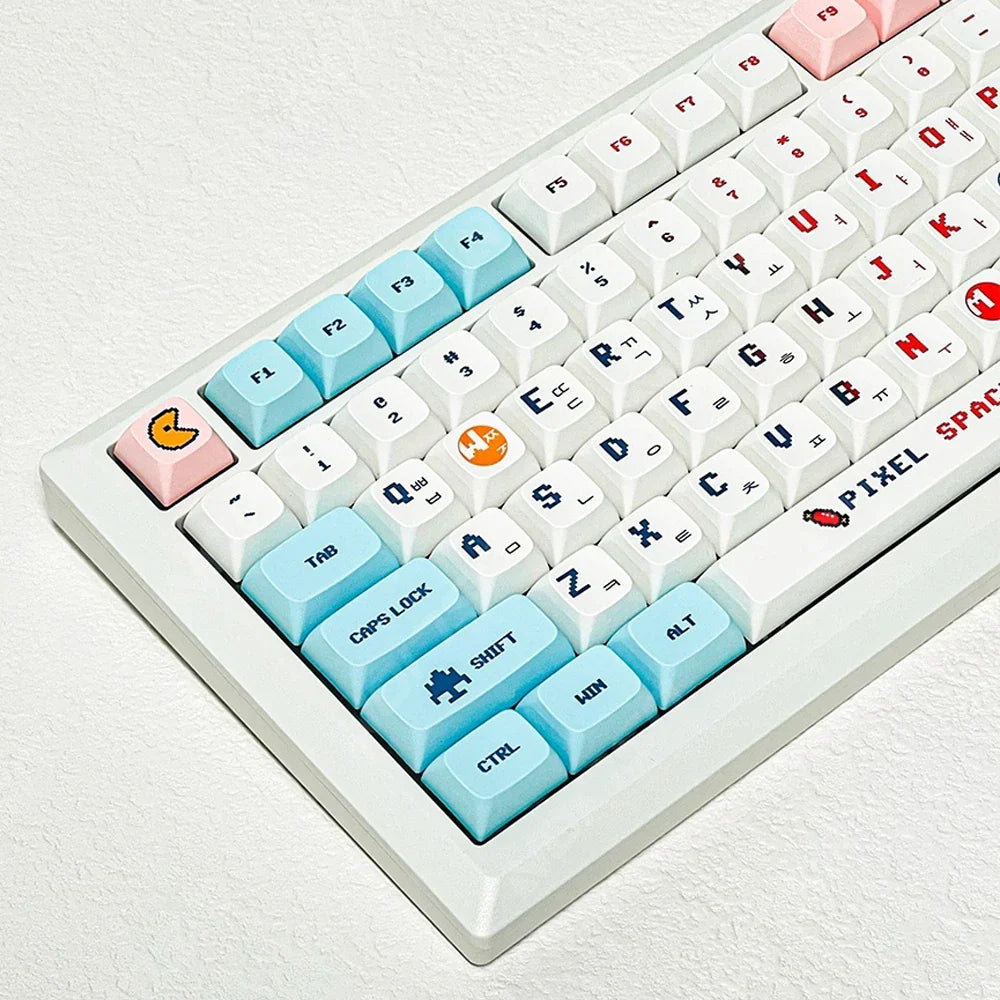 Candy colorido 124 teclas XDA PBT teclado de dibujos animados sublimación de tinte para DIY mecánico de Gaming personalizado Kit de teclas resistentes al desgaste