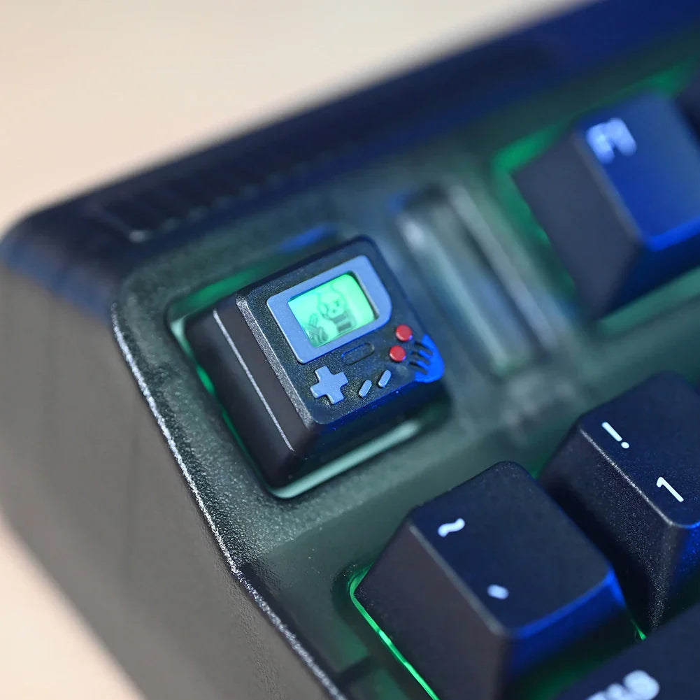 K-04 Keyboard Keycaps 3 in 1 Replacement for Mechanical Keyboard Keycap Retro Game Console Keycaps Cute Transparent Key Cap Suit