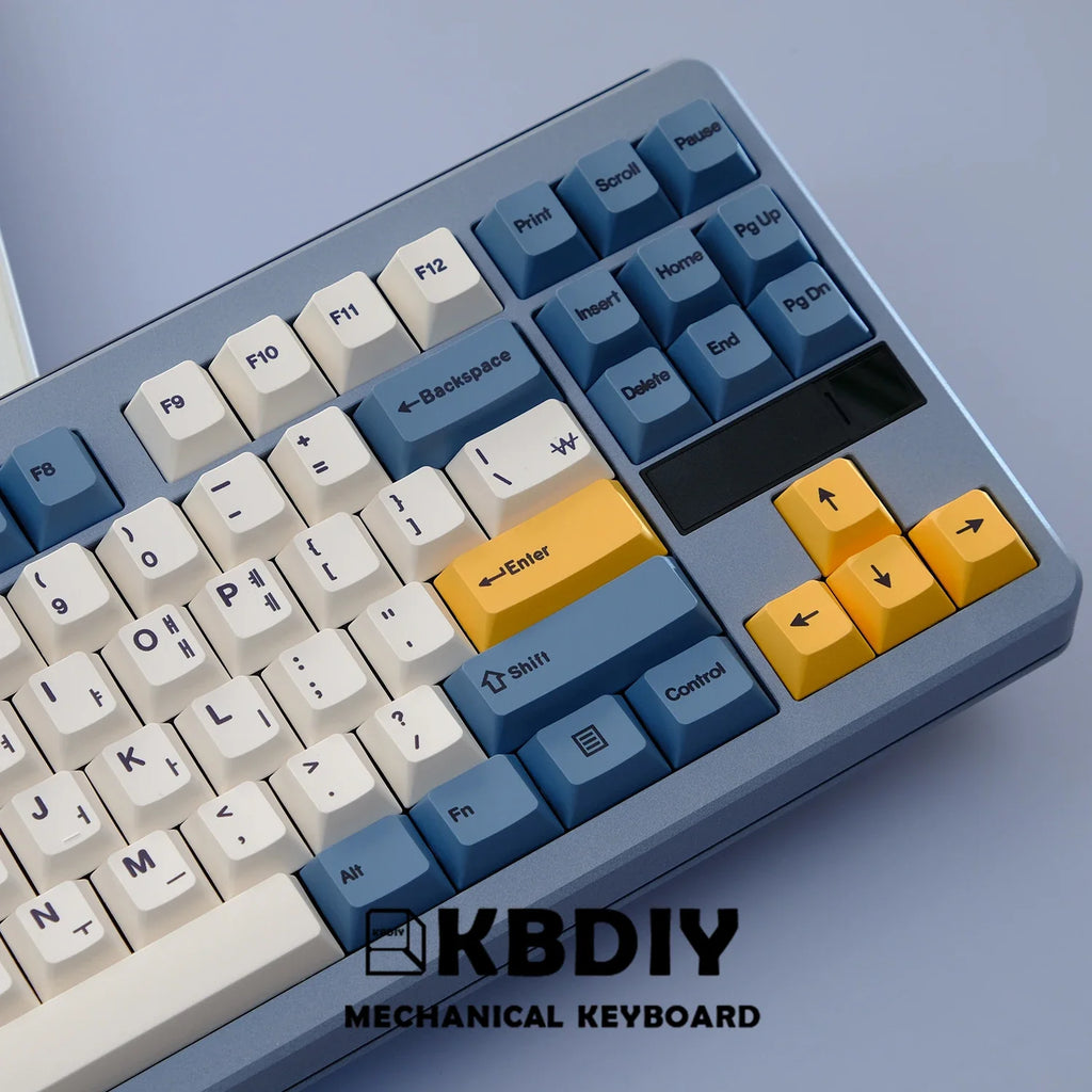 KBDiy 145 teclas/juego PBT teclas amarillas albaricoque teclas de perfil de cereza coreana para teclado mecánico 7U DIY personalizado para GMK67 GMK75