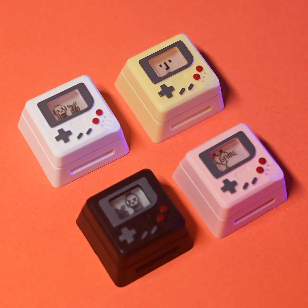 K-04 Keyboard Keycaps 3 in 1 Replacement for Mechanical Keyboard Keycap Retro Game Console Keycaps Cute Transparent Key Cap Suit
