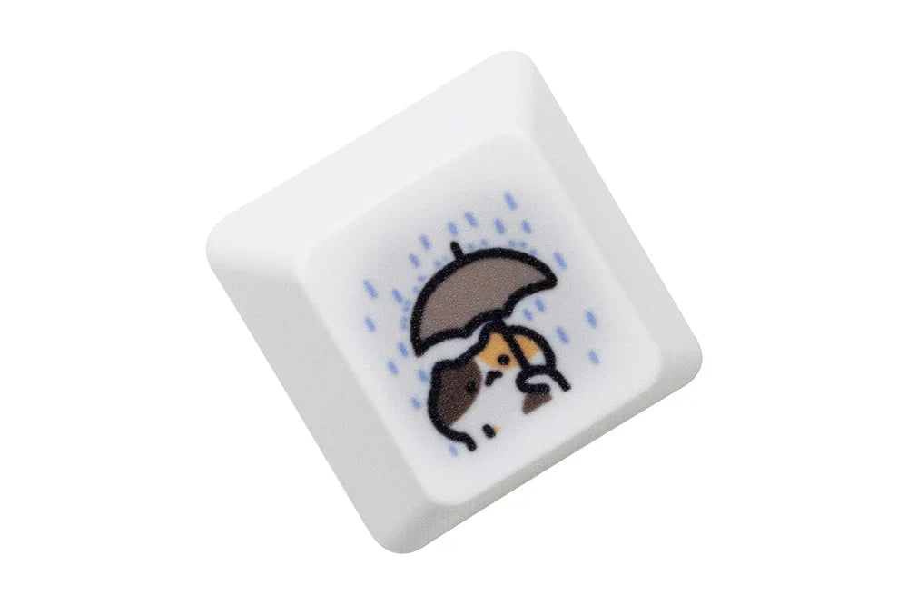 可爱小印花布猫键帽 Kitty Meme 键帽染色涂胶键帽适用于 mx 杆游戏机械键盘橙色白色黑色