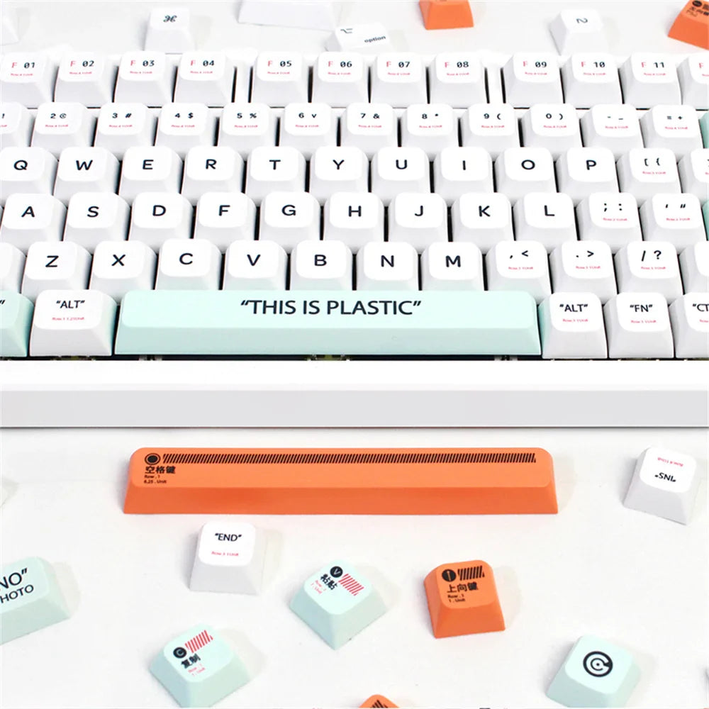 Teclas de plástico con perfil XDA de 141 teclas, Kit de teclas de sublimación de tinte PBT para teclado mecánico para juegos GMK67, interruptores MX