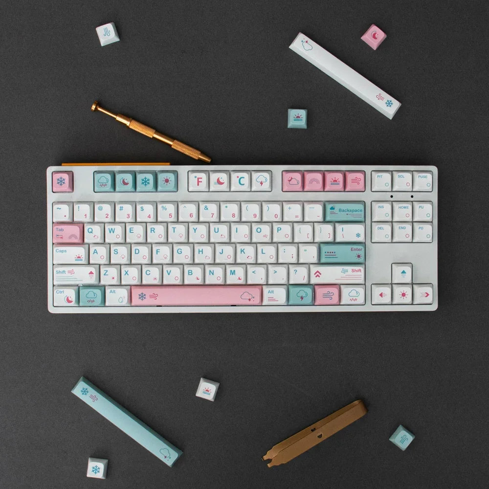 GMK-teclas japonesas PBT de 132 teclas, perfil XDA, bonitas teclas rosas para teclado mecánico DIY Cherry, juego personalizado 61/84/64/68/98/108