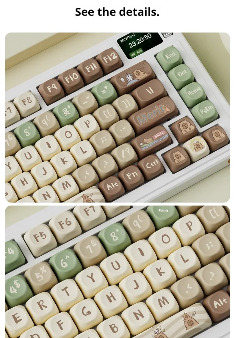Capybara Anime Keycap Moa Προφίλ Pbt Cute Keycaps 131key Cartoon Artisan Key Caps Point Cap Keyboard Cap Mechanical Keyboard Gamer