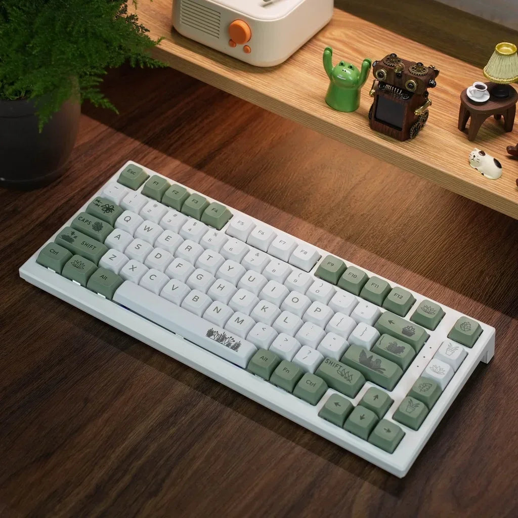 Teclas verde bosque perfil XDA sublimación PBT 125 teclas estilo fresco teclas de teclado mecánico blanco verde