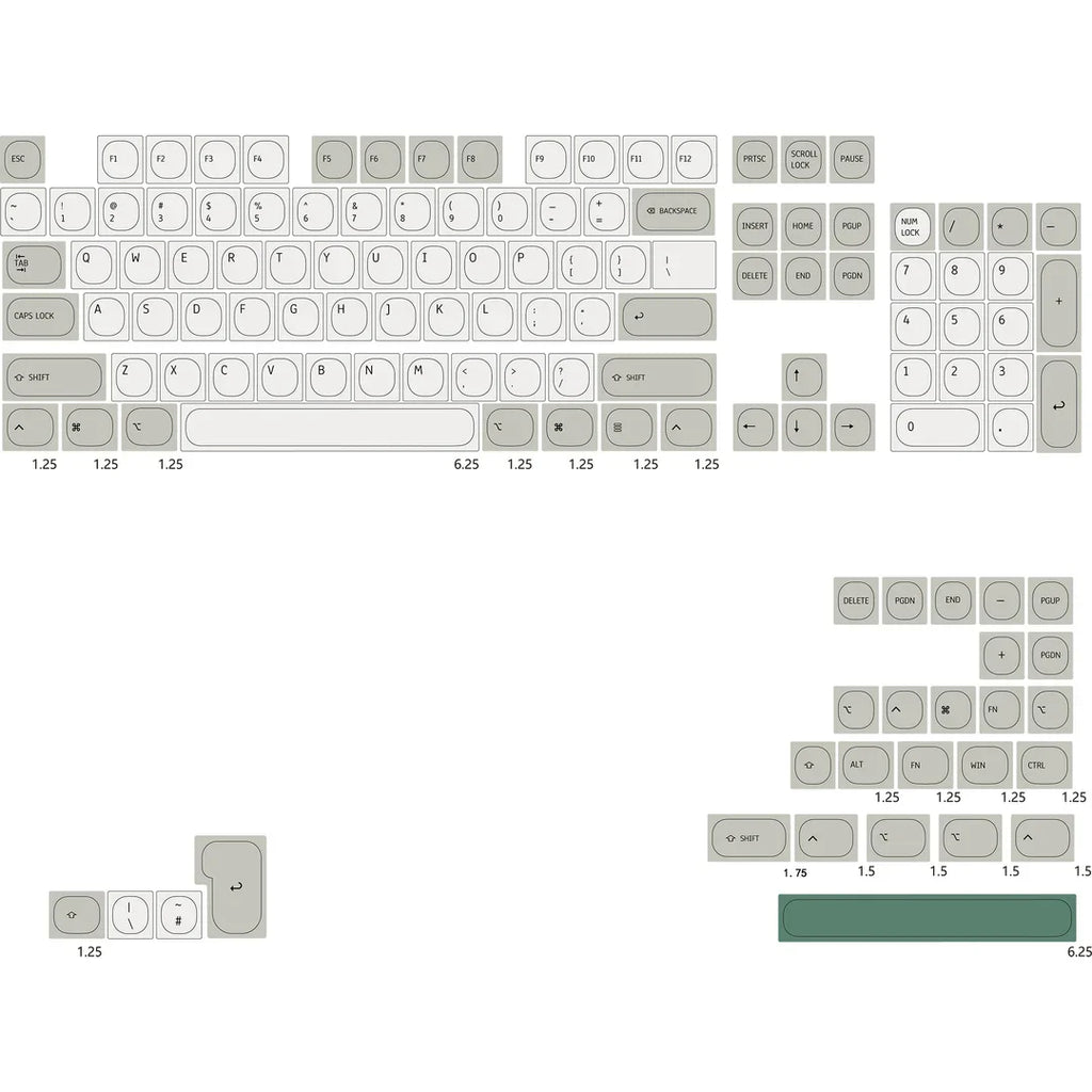 Teclas Idobao Retro MA para teclado MAC, teclas PBT, diseño Original para teclado mecánico, interruptores Cherry MX, teclas simplistas
