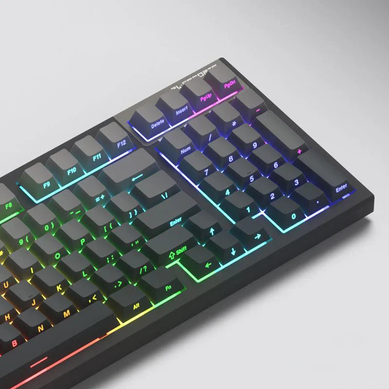 Teclas PBT con dibujo lateral de perfil de cereza del día Polar, 136 teclas, brillo de doble disparo a través de teclas retroiluminadas para teclado mecánico MX