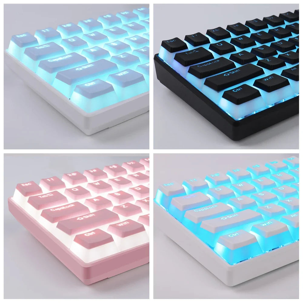 Tapa de tecla de pudín de 129 teclas, juego de ABS OEM, tapa de llave ergonómica, bonita tapa de llave retroiluminada para teclado mecánico de perfil Mx, Kit de teclas