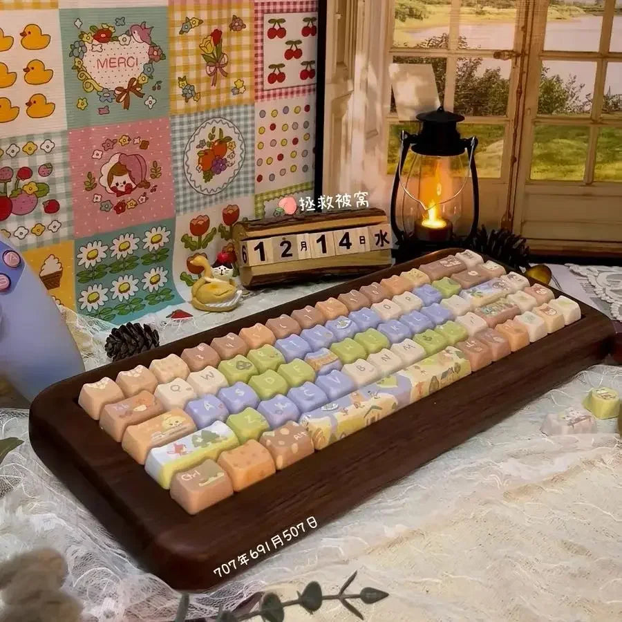 Teclas de gato, bonitas teclas MAO Keycap pbt, 142 teclas, regalo personalizado, sublimación térmica para teclado mecánico MX Switch