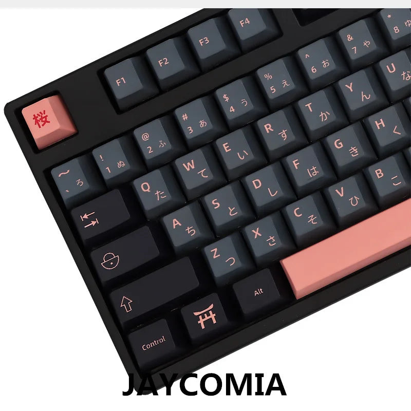 GMK Night Sakura Keycap, 139/156 teclas, tinte SUB Cherry perfil PBT japonés/coreano/ruso/Abnt2/DE/ES/FR para teclado mecánico