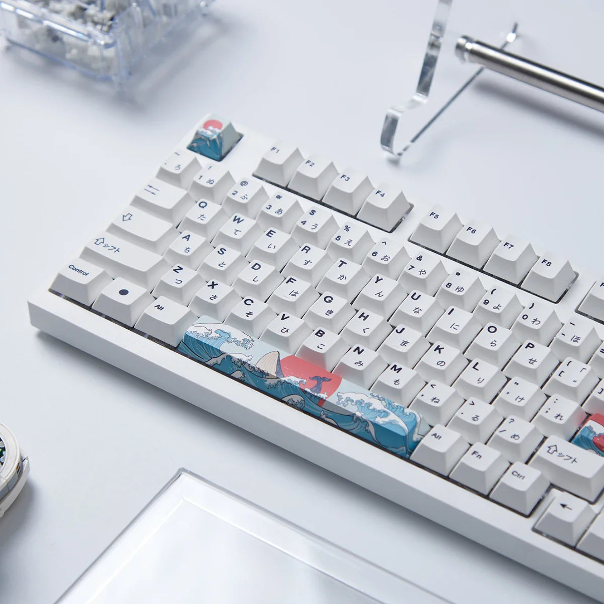 Coral Sea Keycap 4PCS Keycaps Cherry Profile Dye-Sub PBT keycaps Space Bar 6.25U ESC Enter Custom Keycap For Mechanical Keyboard