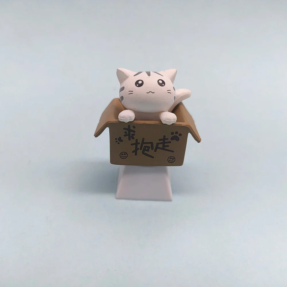 用可爱的猫咪键帽定制您的键盘 - PBT Axis Cherry MX Artisan 动漫粉色卡哇伊配件