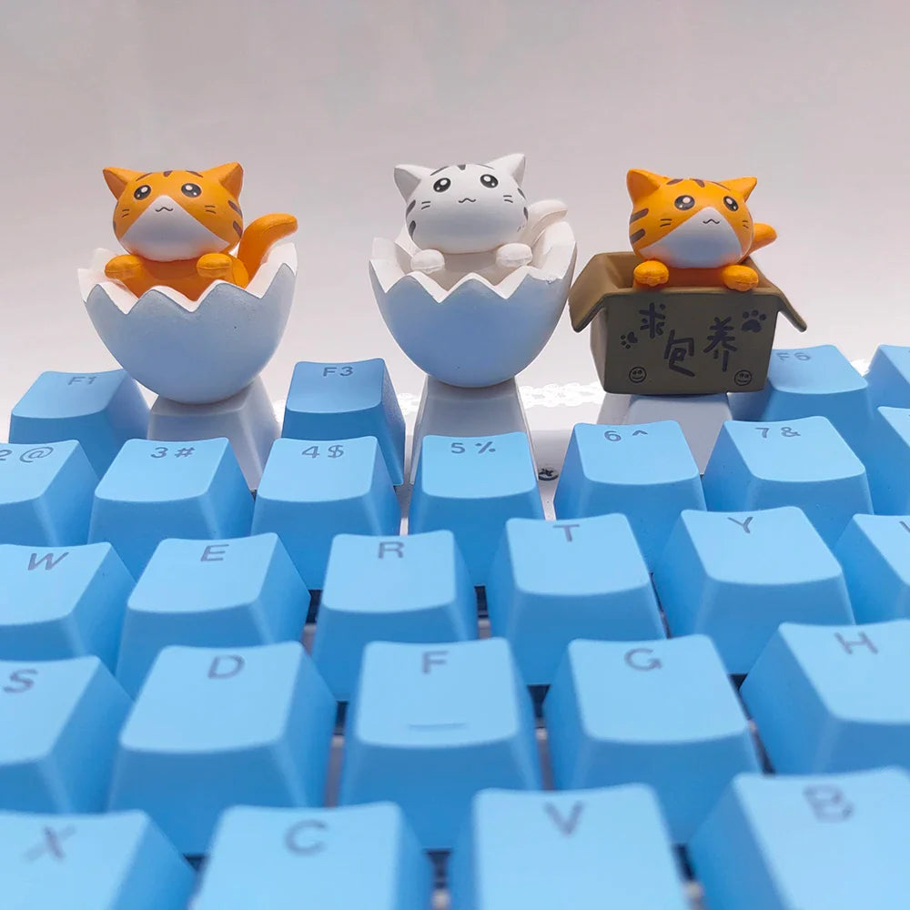 Προσαρμόστε το πληκτρολόγιό σας με Cute Keycaps Cat - Αξεσουάρ PBT Axis Cherry MX Artisan Anime Pink Kawaii