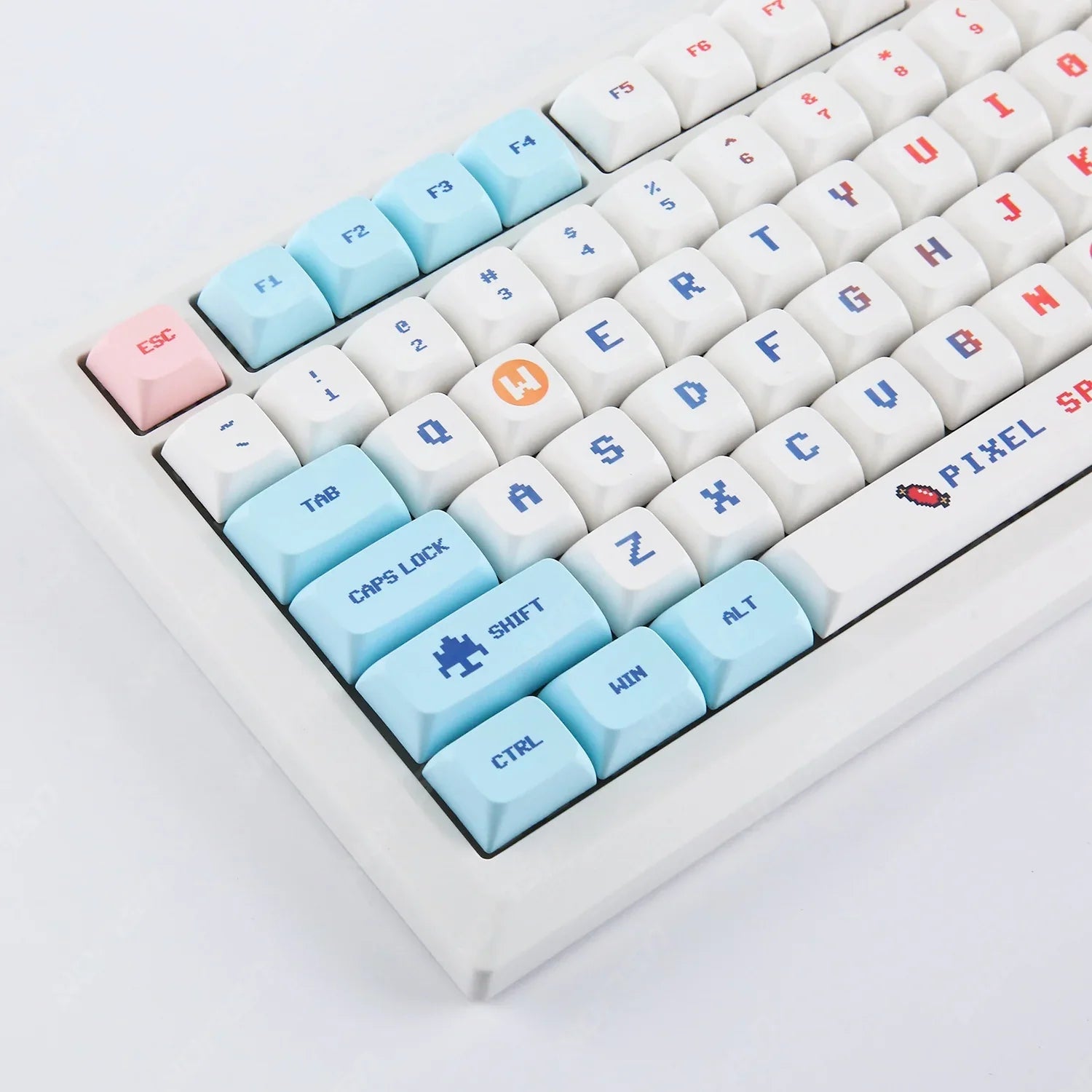 Candy colorido 124 teclas XDA PBT teclado de dibujos animados sublimación de tinte para DIY mecánico de Gaming personalizado Kit de teclas resistentes al desgaste