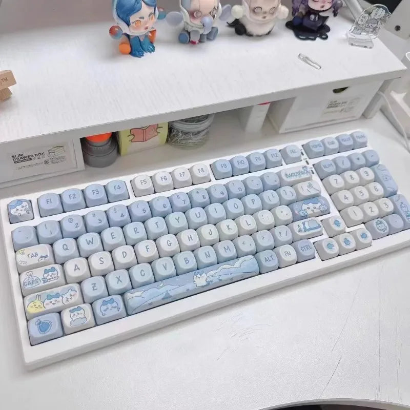 MiFuny-Juego de teclas de gato con perfil MOA, teclas de Anime, teclas de sublimación de tinte Kawaii para accesorios de teclado mecánico, regalo para niña