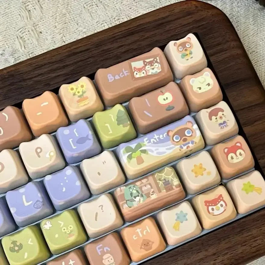 Teclas de gato, bonitas teclas MAO Keycap pbt, 142 teclas, regalo personalizado, sublimación térmica para teclado mecánico MX Switch