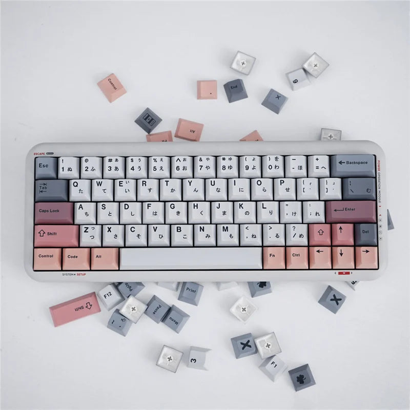 Akira Keycaps US/JP Cherry Profile 129/23 teclas, Material PBT, teclas de sublimación de tinte de 5 lados para teclado mecánico MX Switch