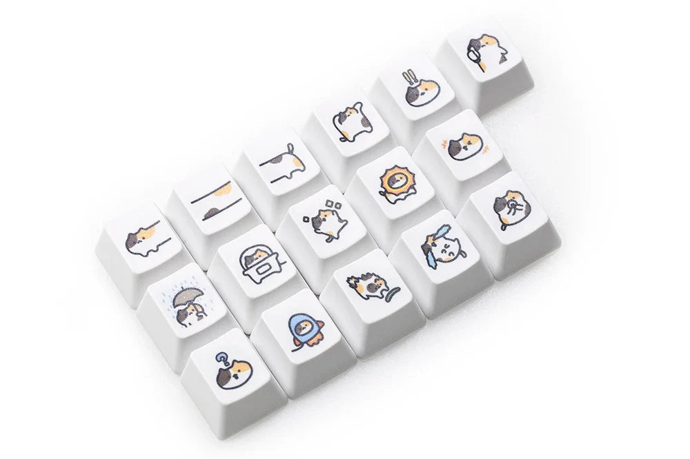 Cute Little Calico Cat Keycap Kitty Meme Keycap Dye Πλήκτρα υποβάθρου για mx stem Μηχανικά πληκτρολόγια Gaming Πορτοκαλί Λευκό Μαύρο
