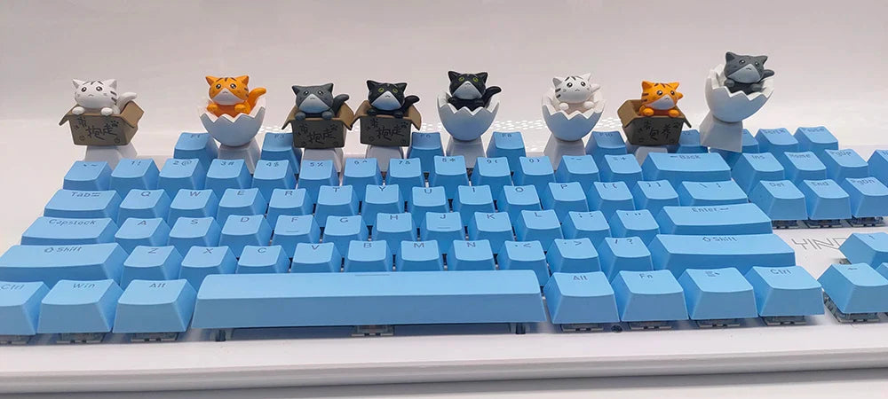Προσαρμόστε το πληκτρολόγιό σας με Cute Keycaps Cat - Αξεσουάρ PBT Axis Cherry MX Artisan Anime Pink Kawaii