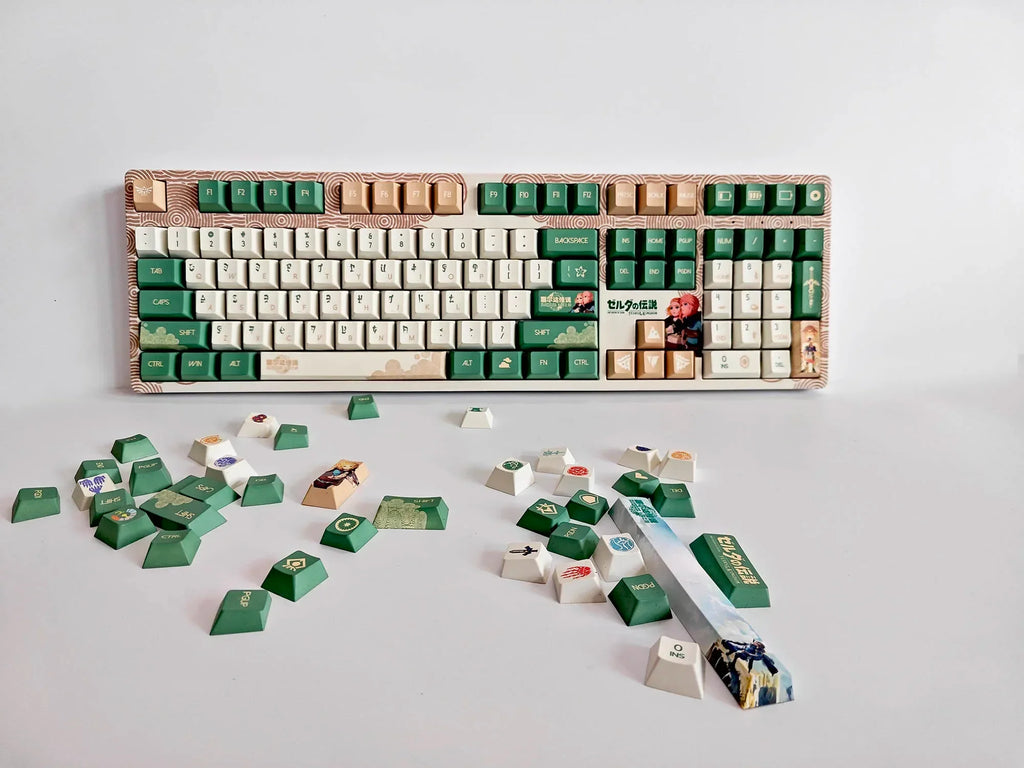 Kingdom Tears Keycaps Legend of Zeldas Key Caps PBT Custom Cherry Amilo IKBC Cute Keyboard Caps for Ganming Mechanical Keyboards