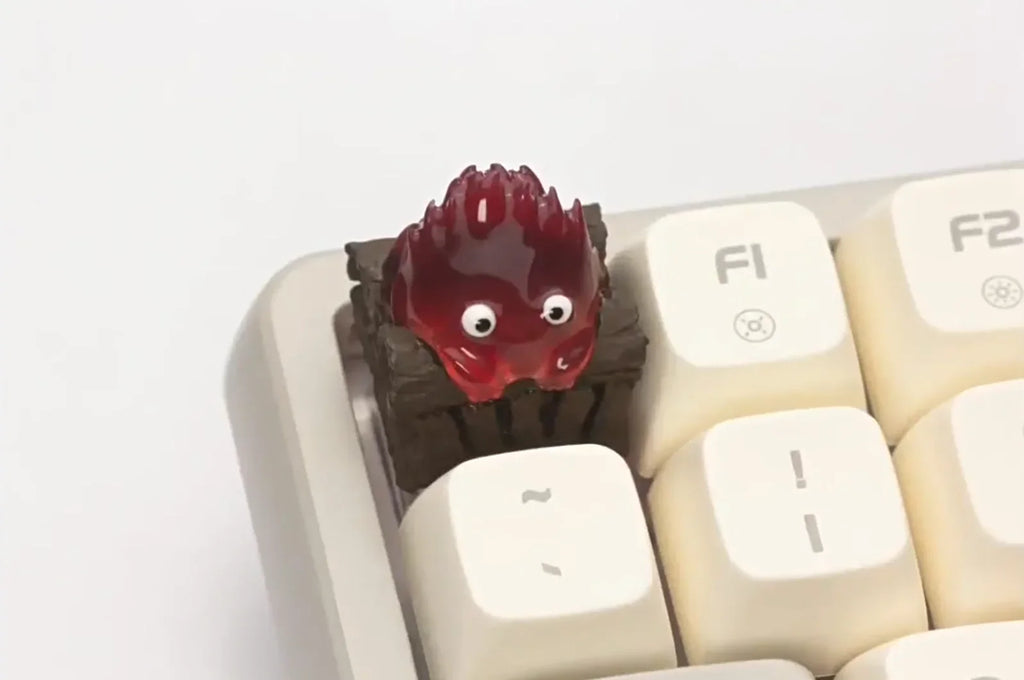 Teclas de teclado mecánico Calcifer, teclas creativas Kawaii, teclas de diseño Original de dibujos animados para accesorios de teclado, Gamer Office