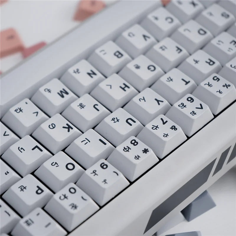 Akira Keycaps US/JP Cherry Profile 129/23 teclas, Material PBT, teclas de sublimación de tinte de 5 lados para teclado mecánico MX Switch