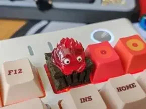 Teclas de teclado mecánico Calcifer, teclas creativas Kawaii, teclas de diseño Original de dibujos animados para accesorios de teclado, Gamer Office