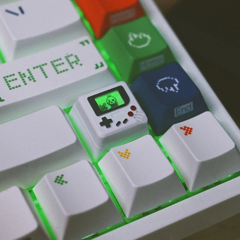 K-04 Keyboard Keycaps 3 in 1 Replacement for Mechanical Keyboard Keycap Retro Game Console Keycaps Cute Transparent Key Cap Suit