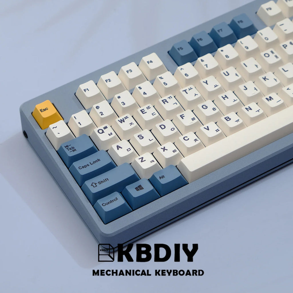 KBDiy 145 teclas/juego PBT teclas amarillas albaricoque teclas de perfil de cereza coreana para teclado mecánico 7U DIY personalizado para GMK67 GMK75