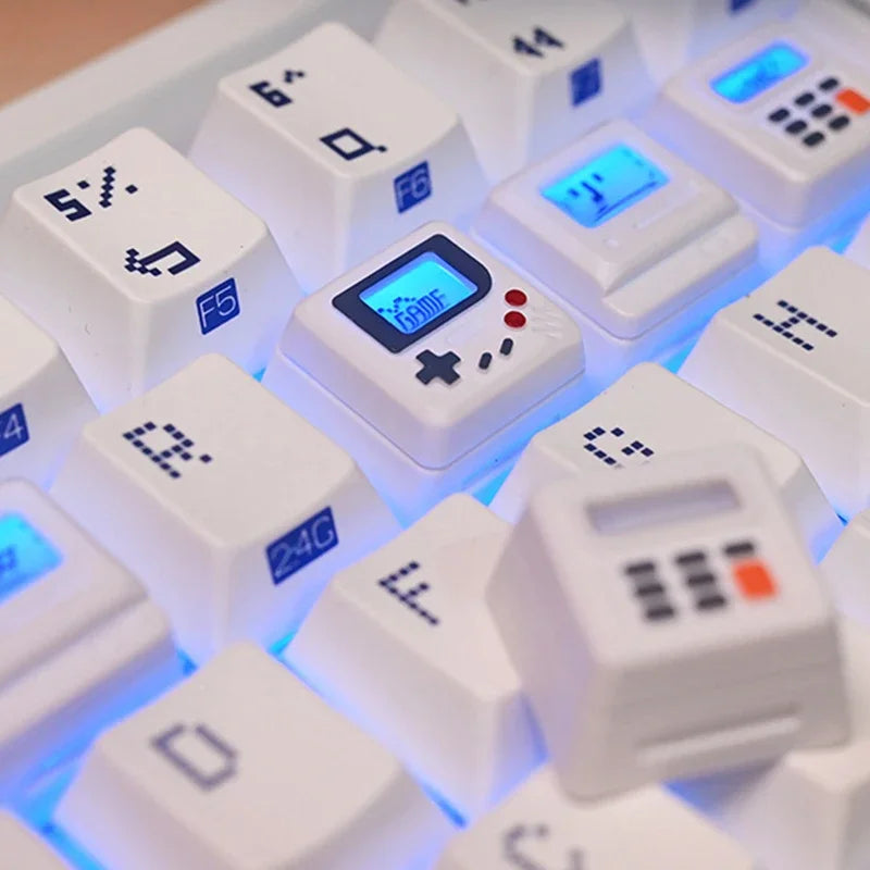 K-04 Keyboard Keycaps 3In1 For Mechanical Classic Retro Cute Transparent Key Cap Suit Cute Button Personalized Keycaps