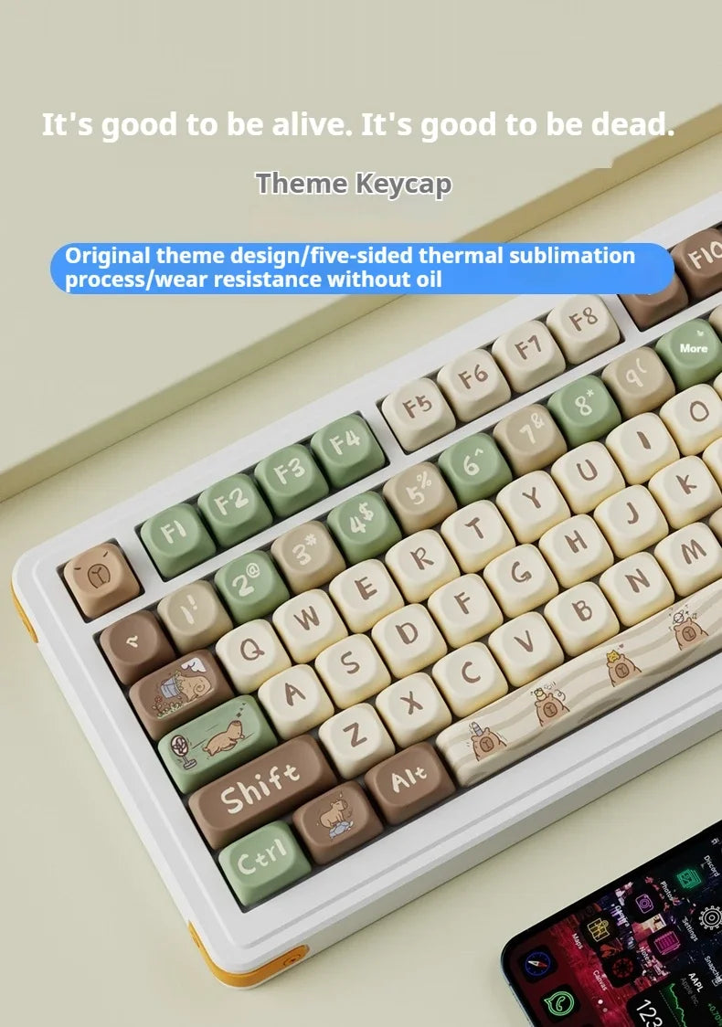Capybara Anime Keycap Moa Προφίλ Pbt Cute Keycaps 131key Cartoon Artisan Key Caps Point Cap Keyboard Cap Mechanical Keyboard Gamer