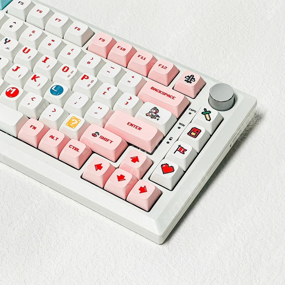 Candy colorido 124 teclas XDA PBT teclado de dibujos animados sublimación de tinte para DIY mecánico de Gaming personalizado Kit de teclas resistentes al desgaste