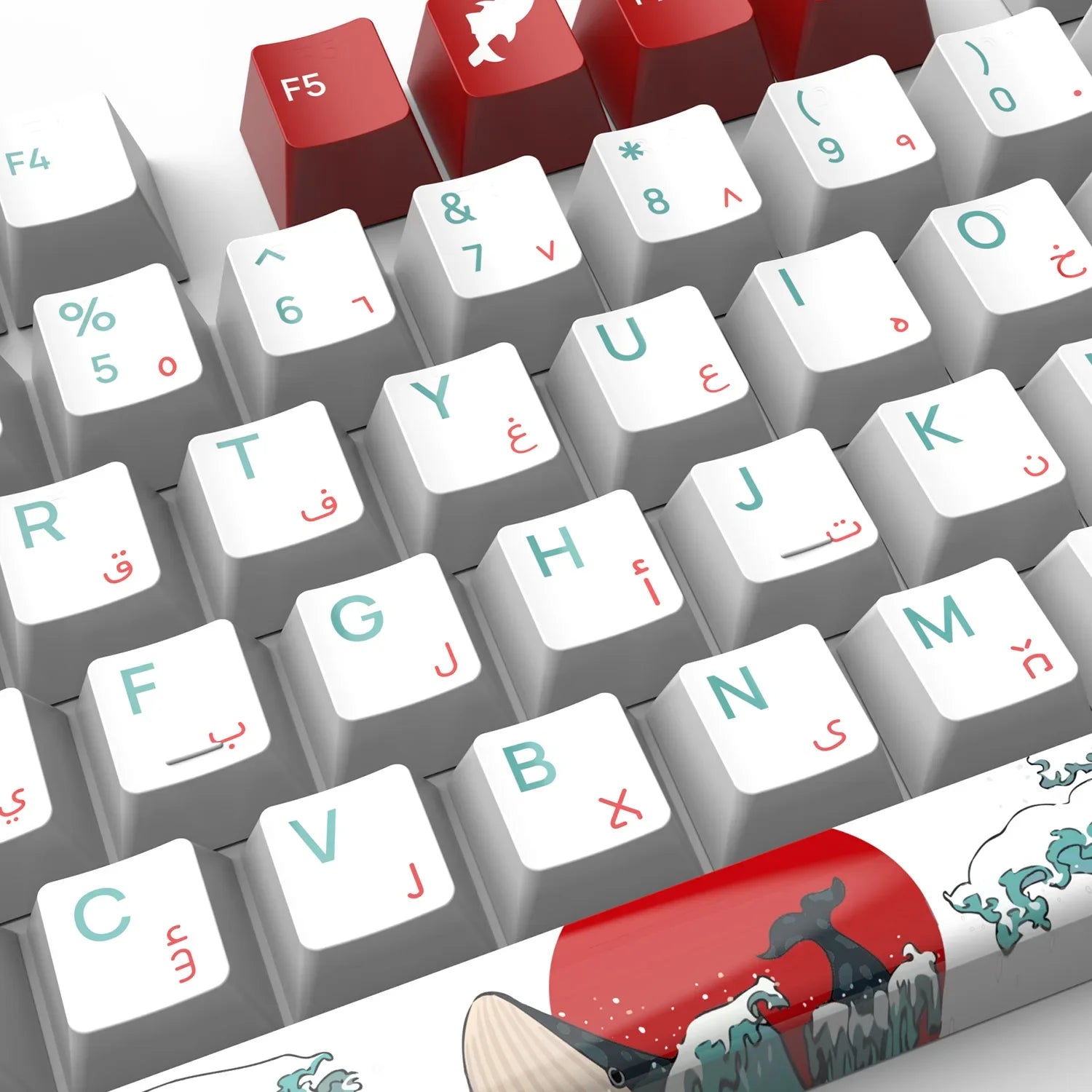 Juego de 129 teclas de teclas árabes PBT/ABS Cherry Profile OEM Keycap Gaming personalizado lindo para teclado mecánico MX Switch